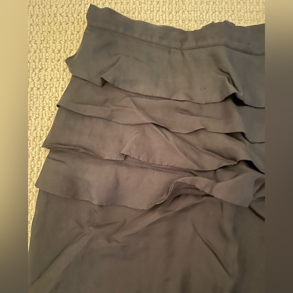 Bolongaro Trevor navy blue silk ruffle pencil skirt All Saints spin off - Picture 2 of 7